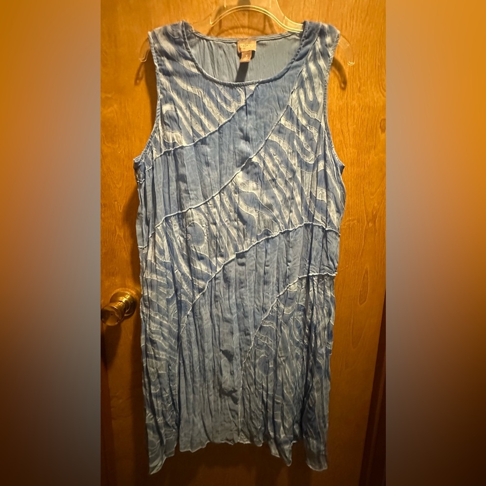 Chico's Asymmetrical Blue Dress Size 3 = US16/XL